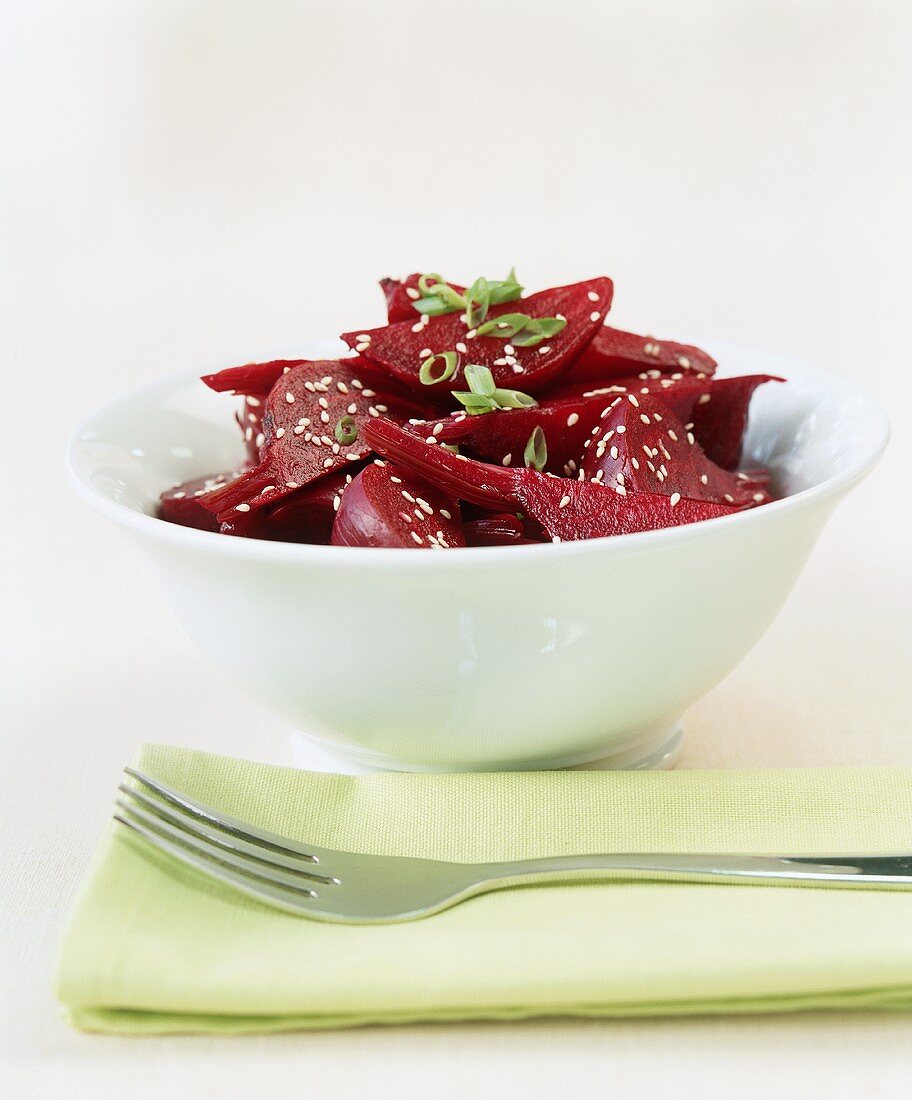 Beetroot with sesame seeds