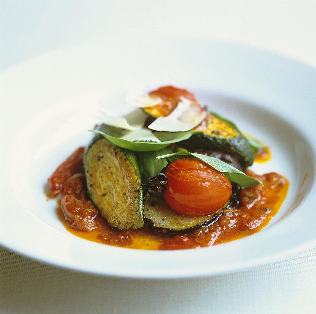 Ratatouille with basil and parmesan