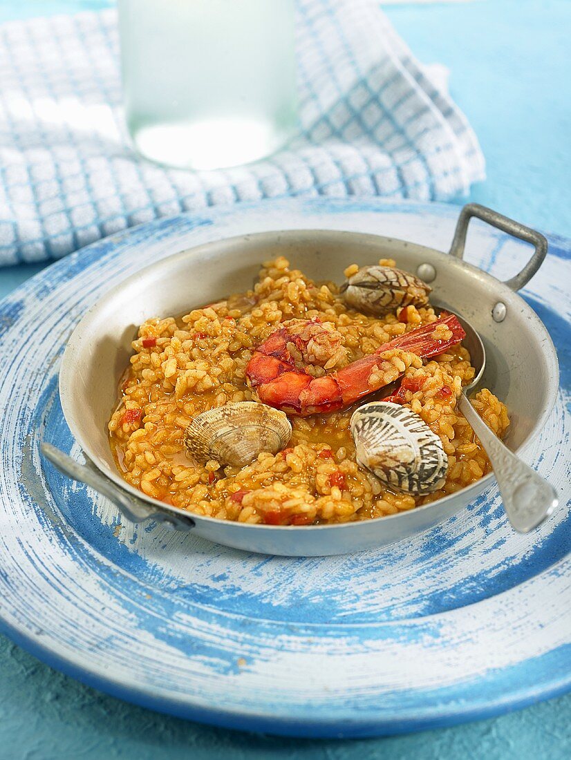 Arroz meloso (fried rice, Spain) with seafood