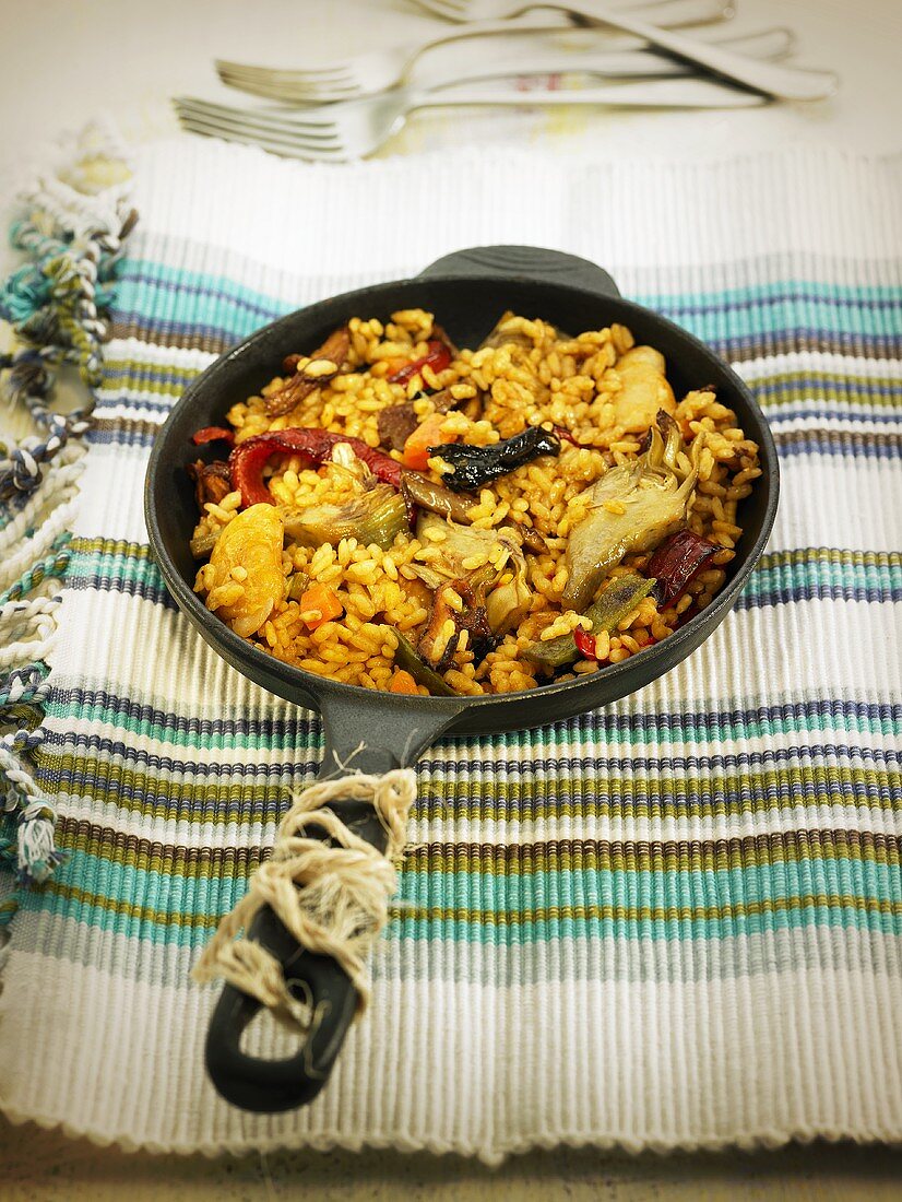 Rice with artichokes and mushrooms (Spain)