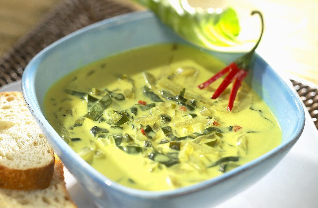 Chard soup with coconut milk