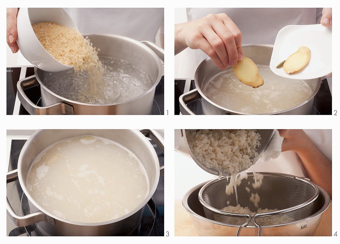 Reis in Wasser kochen