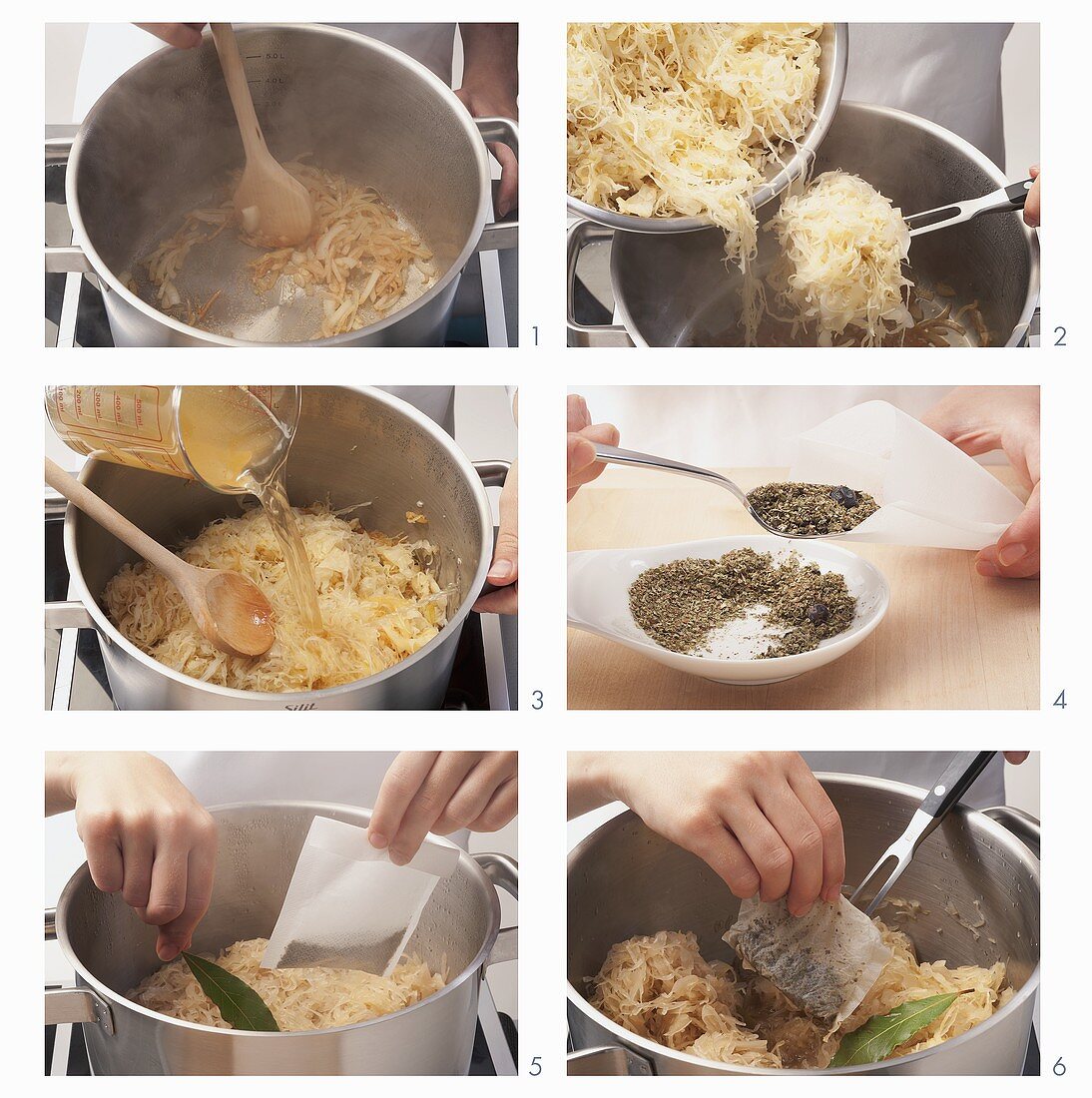 Sauerkraut being prepared