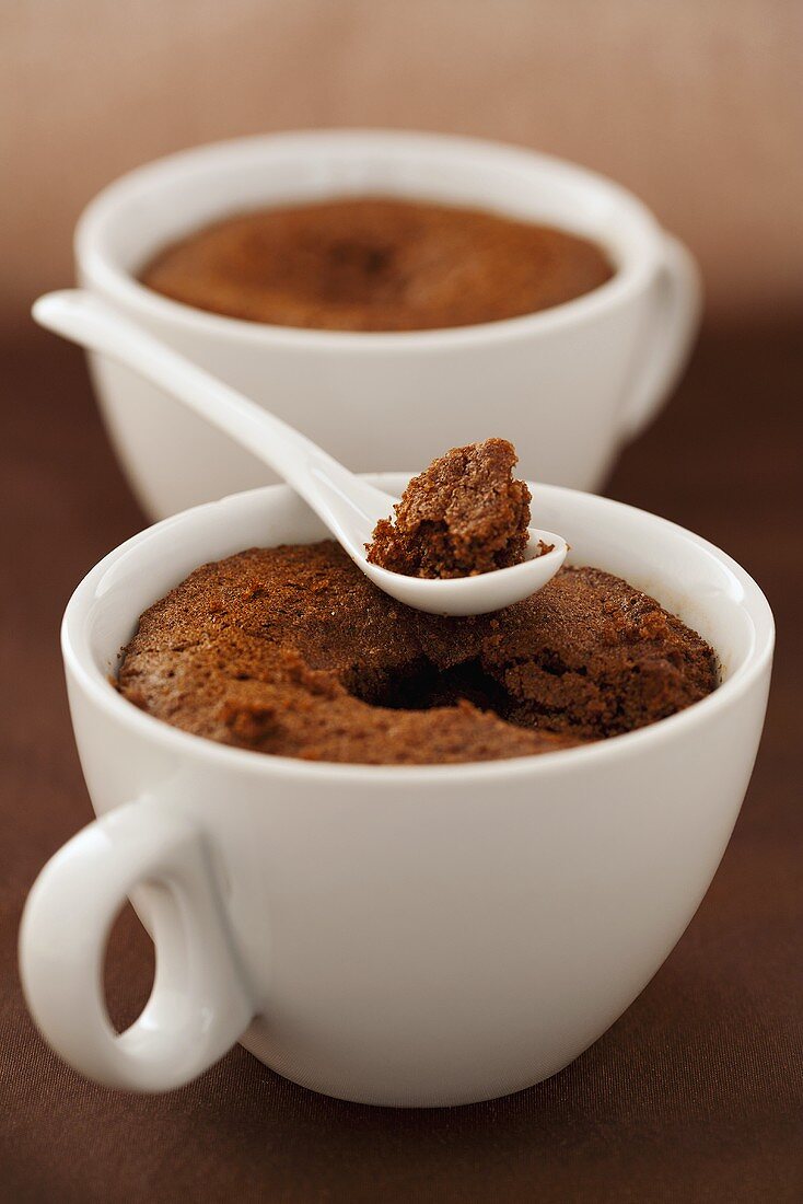 Chocolate cakes in cups