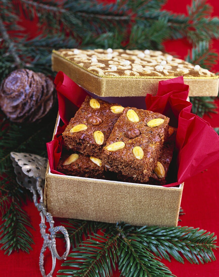 Fruity gingerbread tray bake