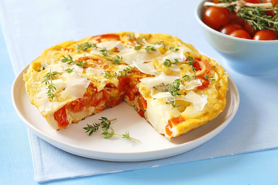 Potato and red pepper tortilla