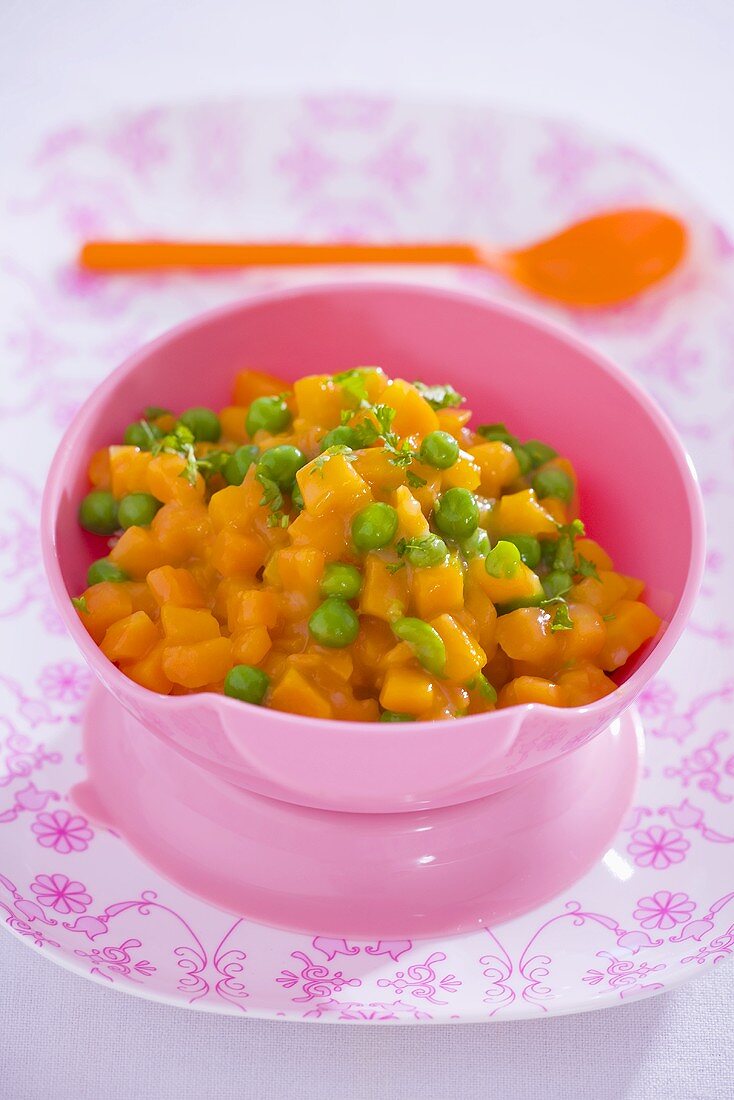 Carrots and peas for toddlers