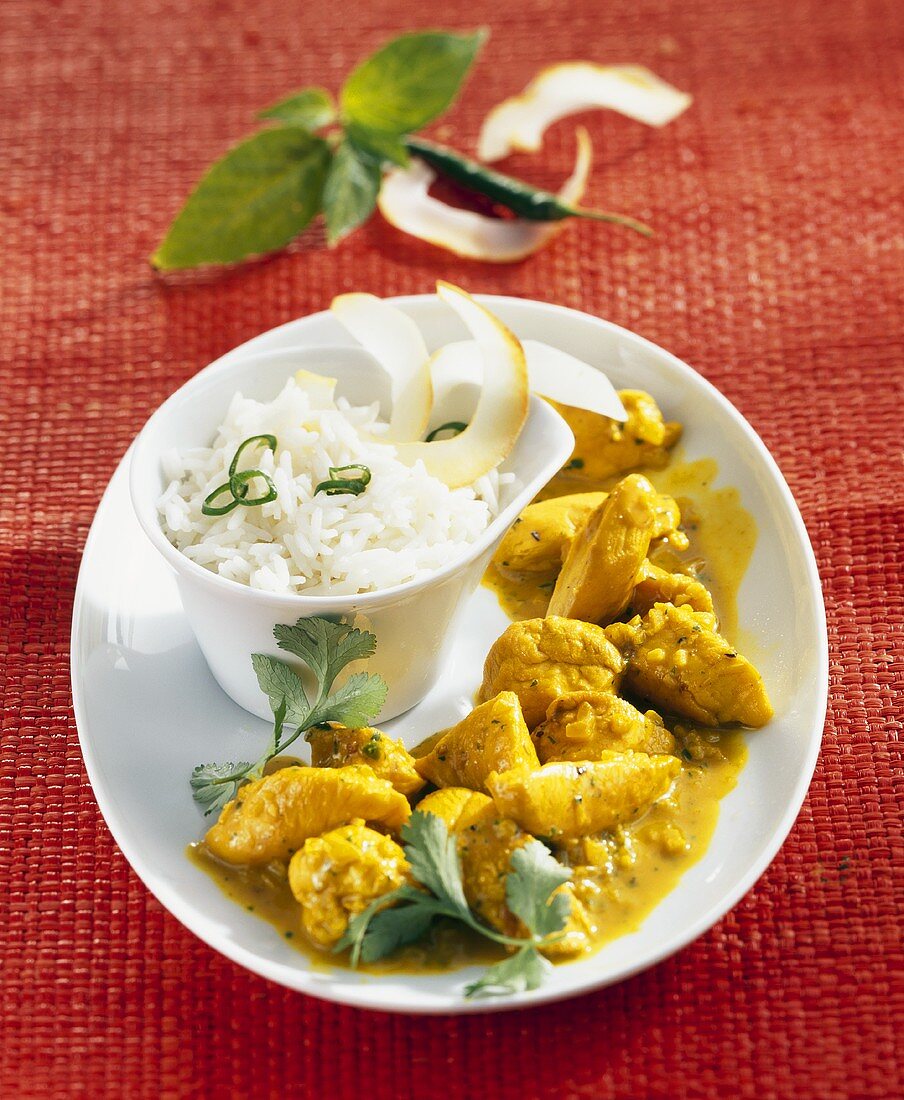 Chicken coconut curry with rice
