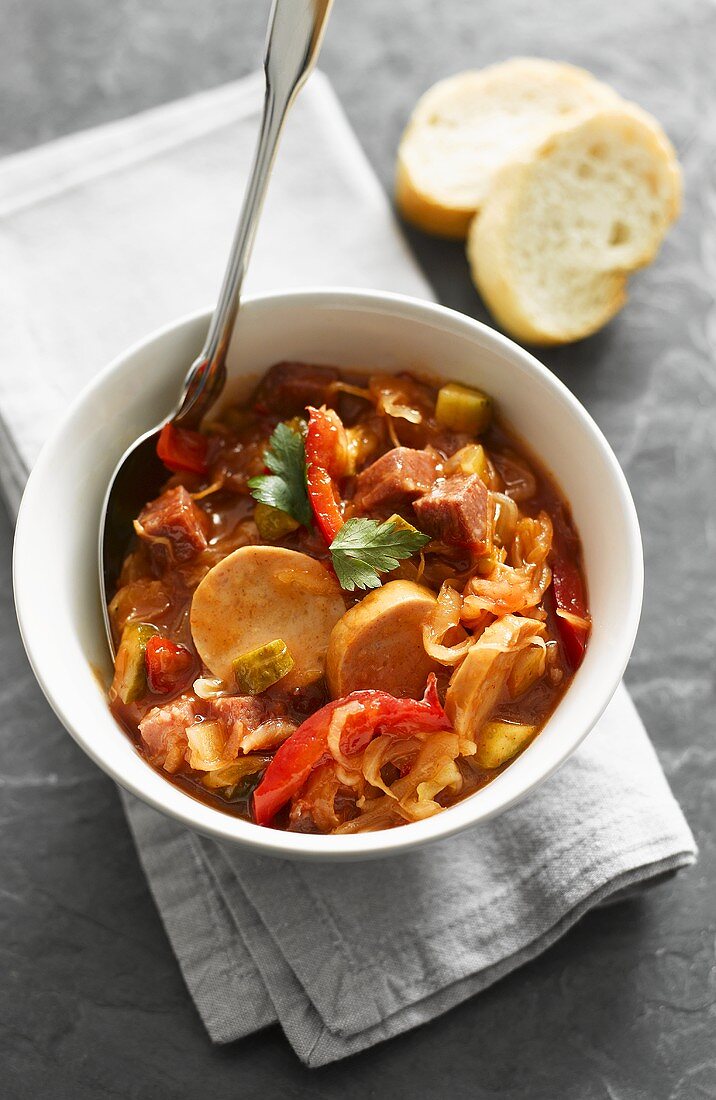 Borscht (Beetroot soup with meat, Russia)