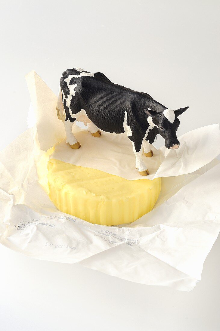 Farmhouse butter with toy cow