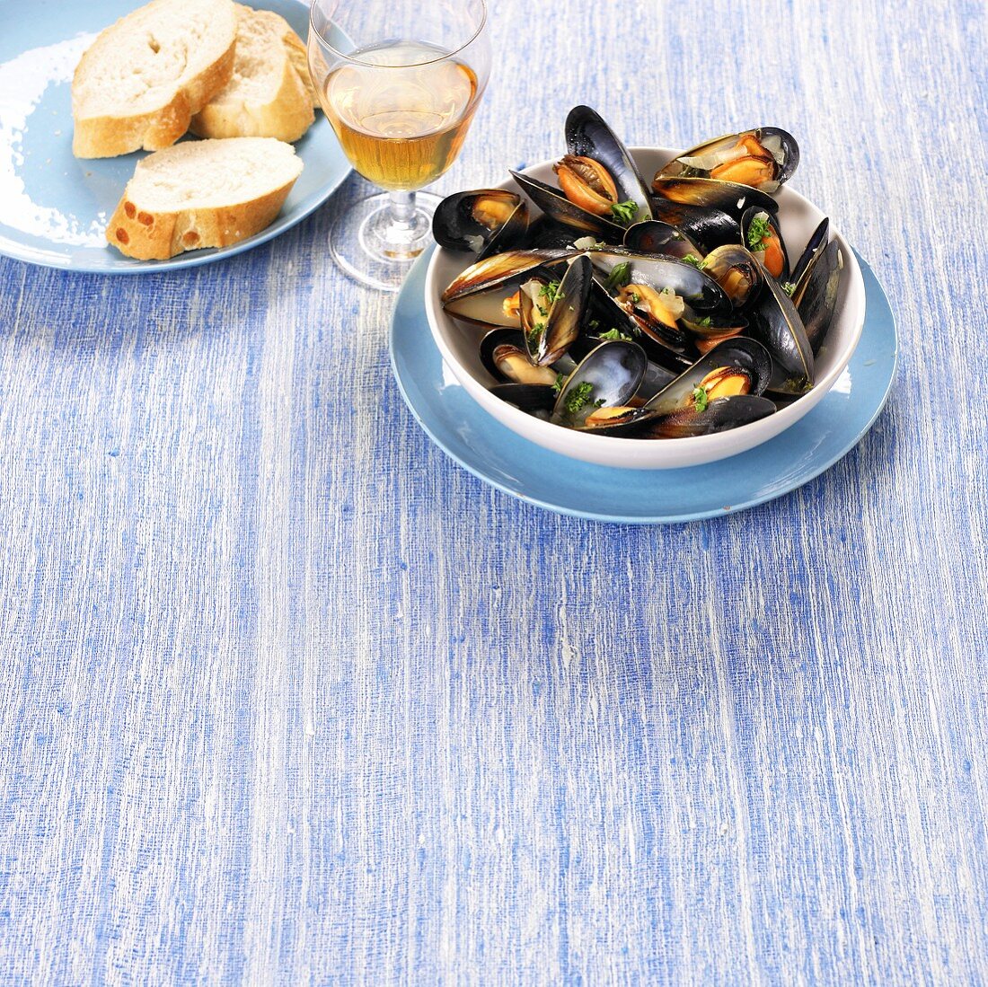 Mussels cooked in cider