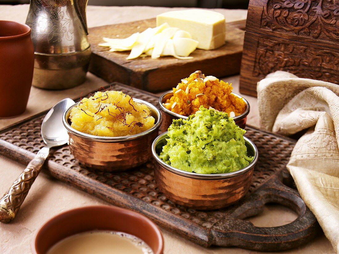 Verschiedene Desserts, Indien