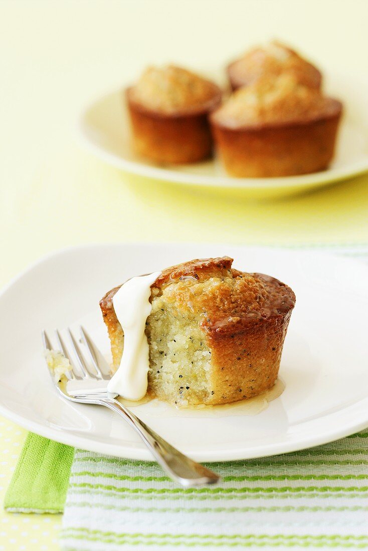 Lemon and poppyseed muffins