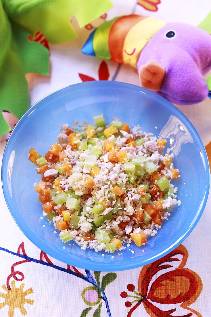 Couscous and vegetable salad for children