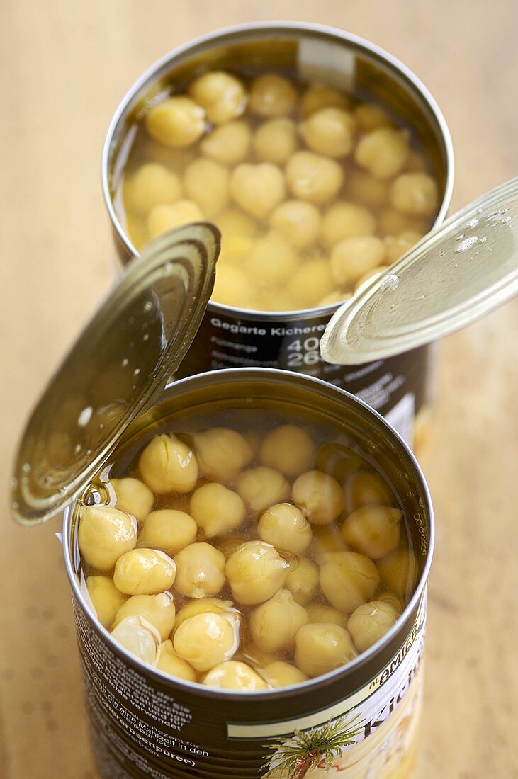 Two tins of chick-peas