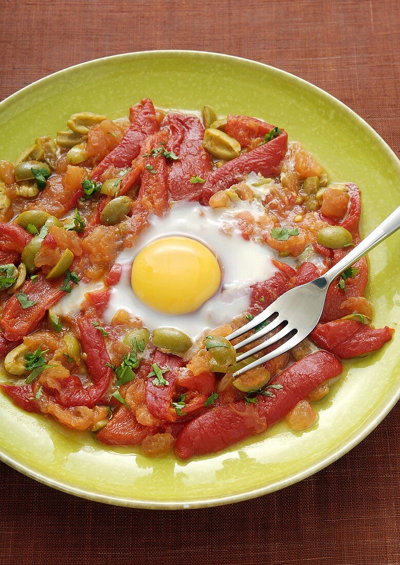 Piperade (Basque pepper stew with egg)