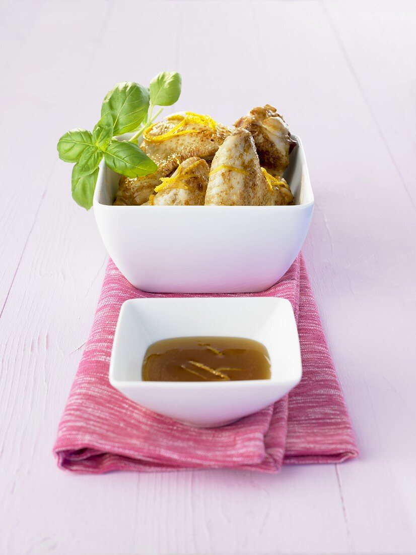 Chicken wings with orange sauce