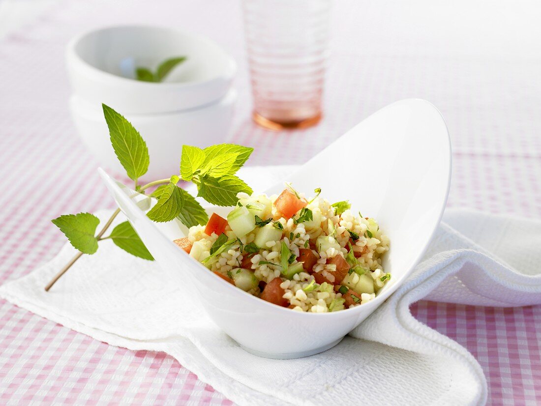 Tabbouleh (Middle Eastern bulgur wheat salad with parsley)