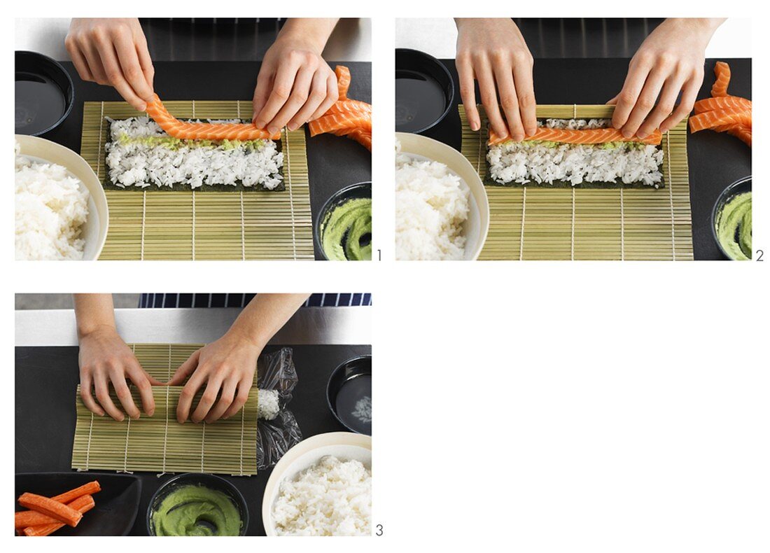 Maki-Sushi mit Lachs zubereiten