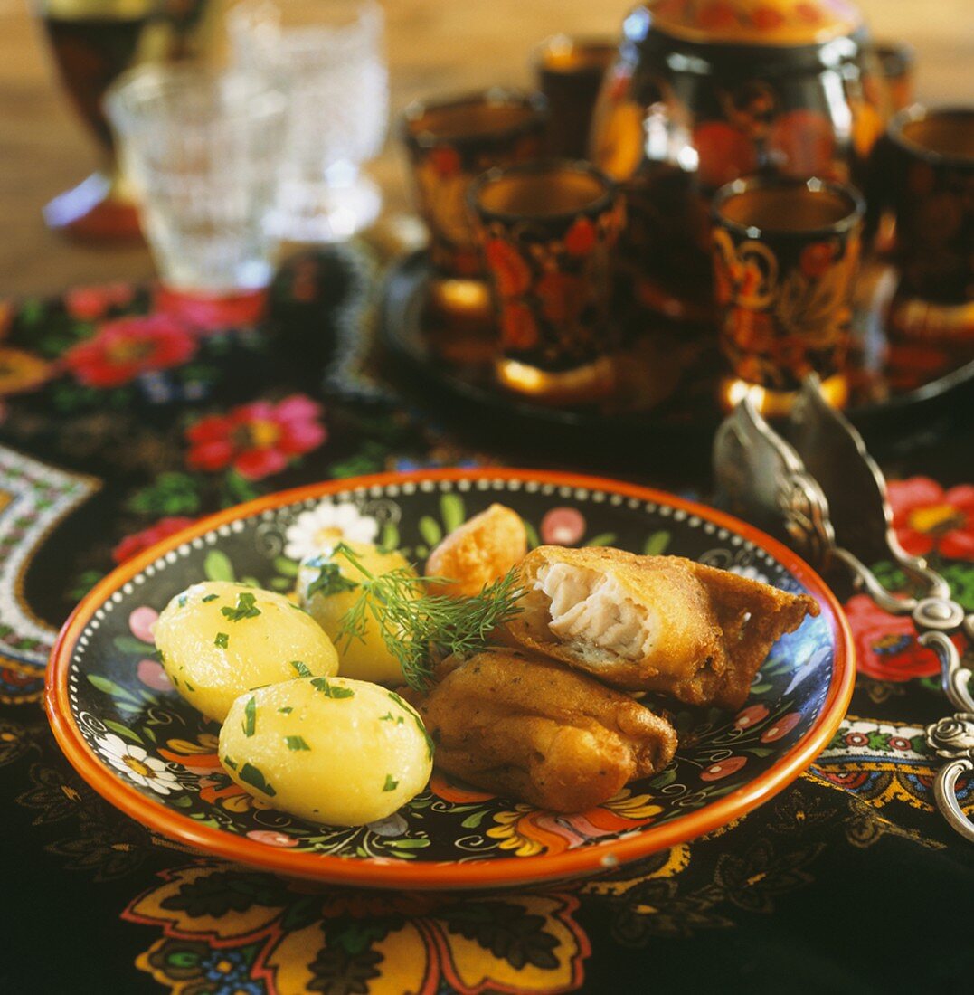 Gebackener Fisch mit Petersilienkartoffeln