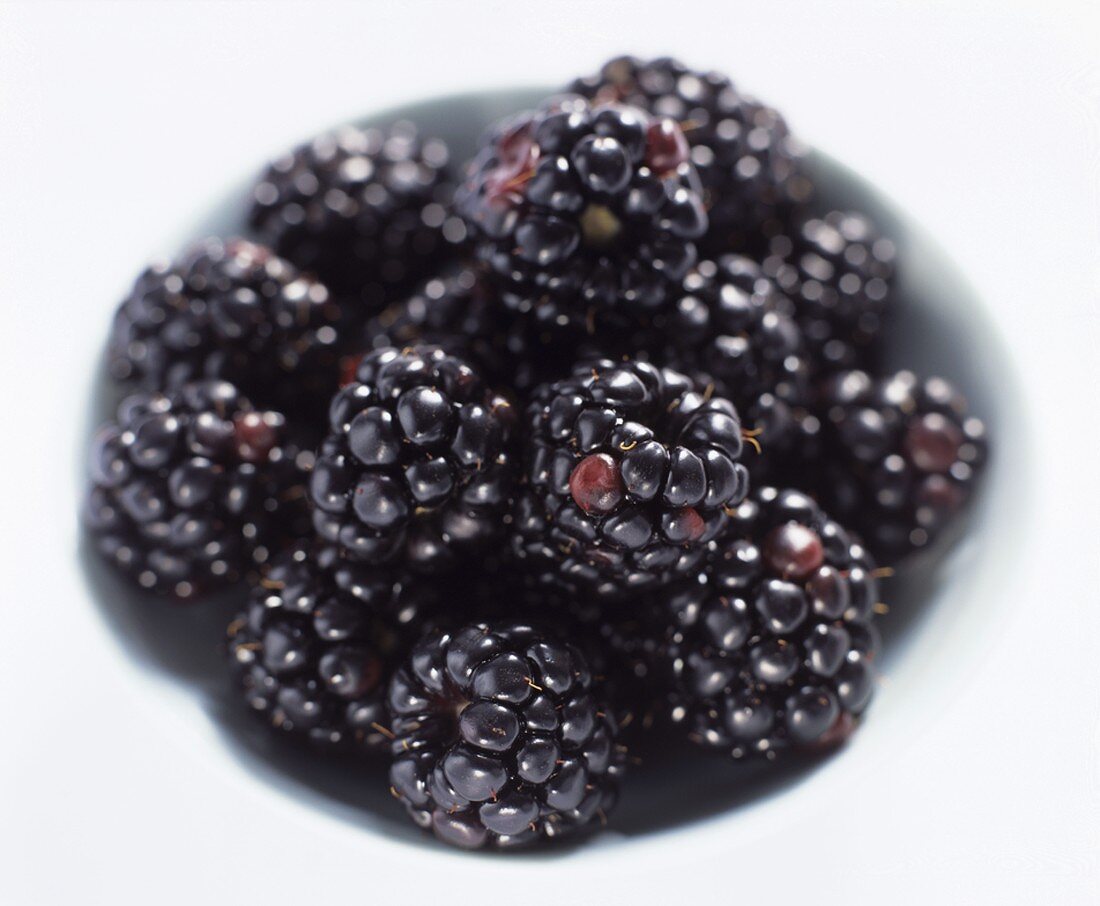 Blackberries in a dish