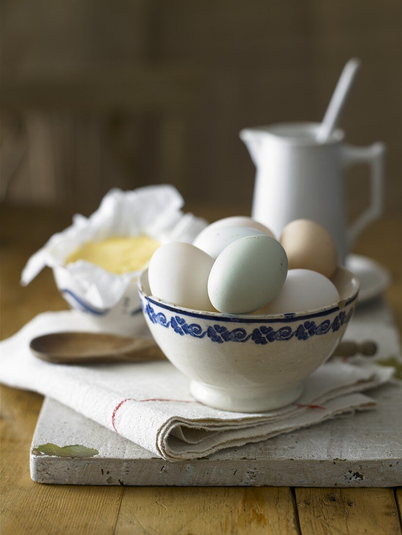 Ducks' eggs in a bowl