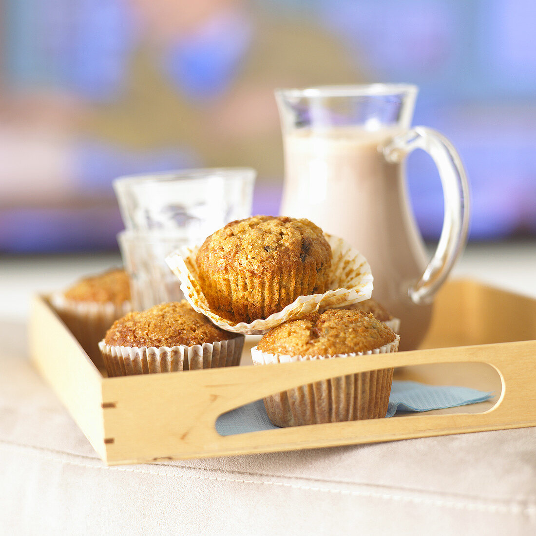 Muffins und Schokoladenmilch