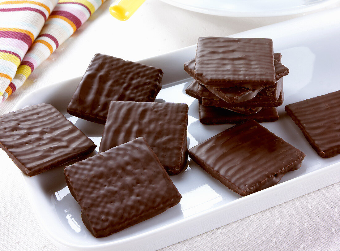 Chocolate-coated wafers