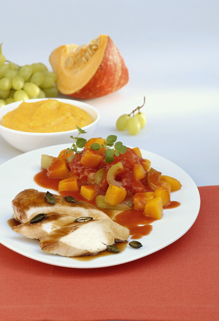 Chicken breast with pumpkin