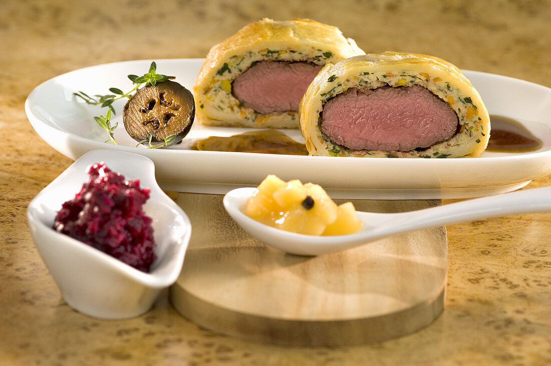 Mouflon in puff pastry