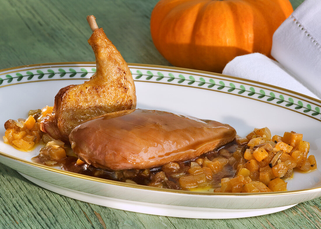 Woodcock with pumpkin