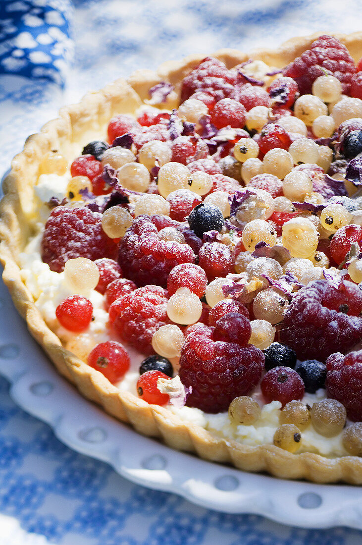 Tarte mit Vanillecreme und Beeren