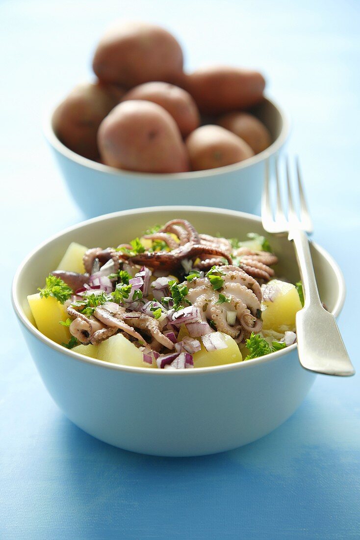Potato and octopus salad