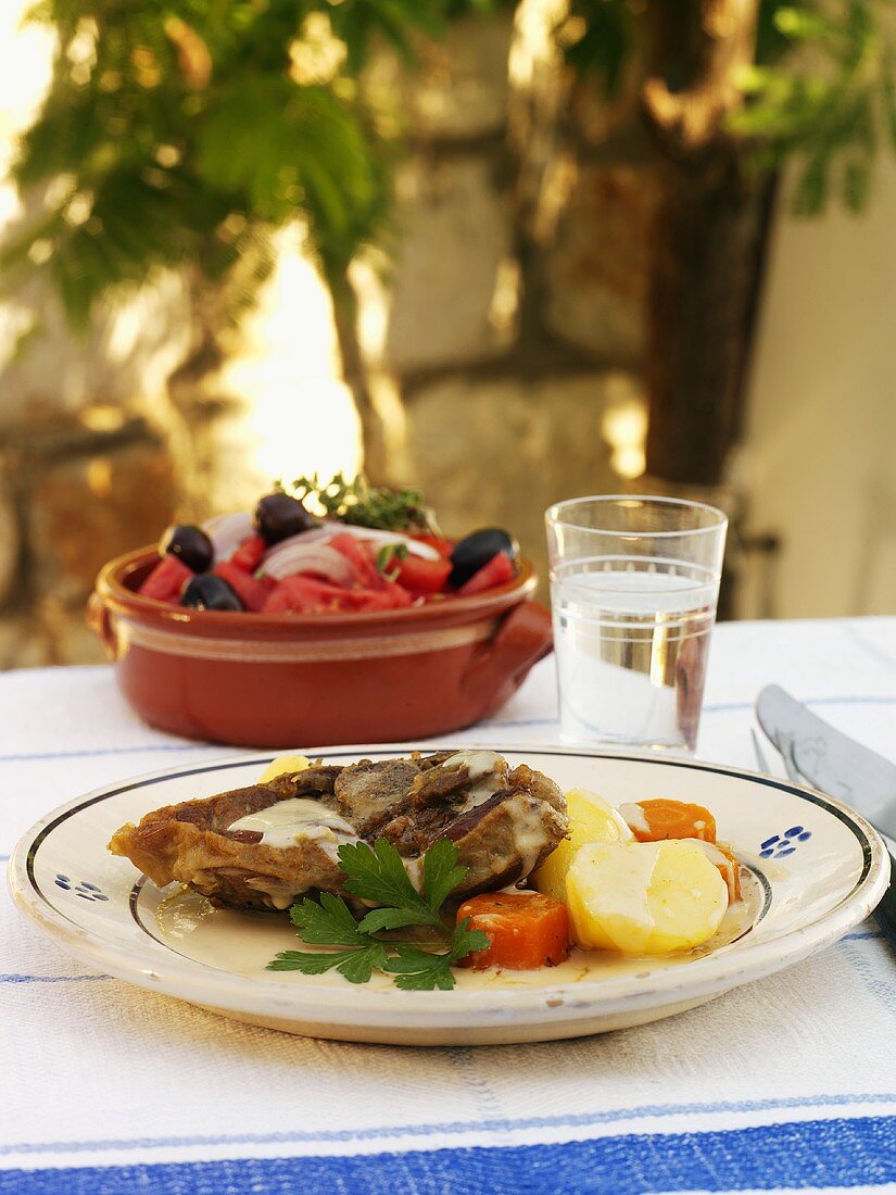 Lamb chop with lemon sauce (Greece)