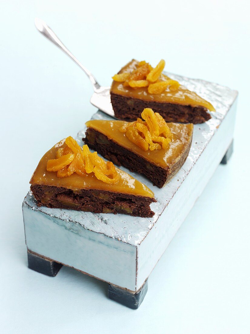 Apricot chocolate cake with rum