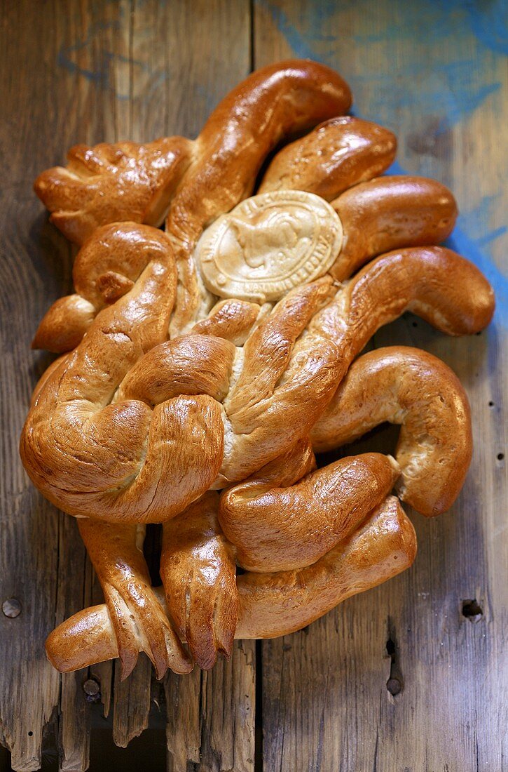 Kazimierski Kogut (Brot in Form eines Hahnes, Polen)