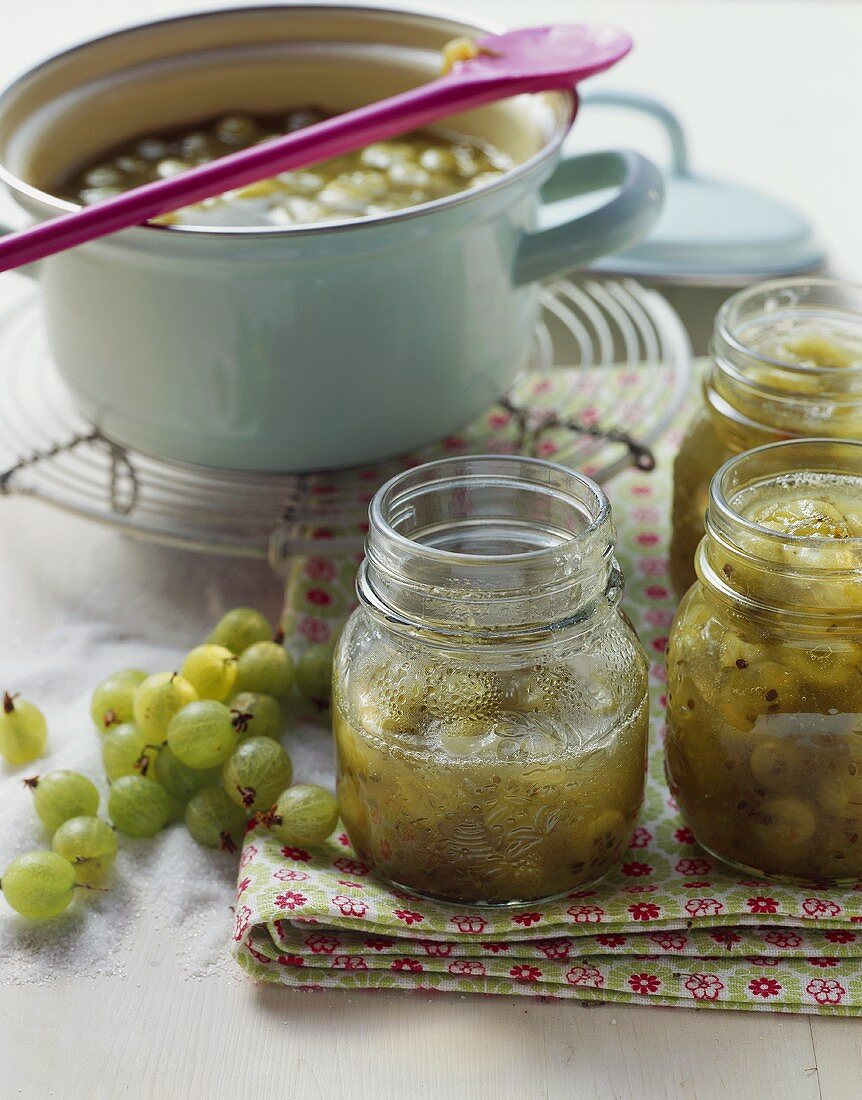 Home-made gooseberry jam