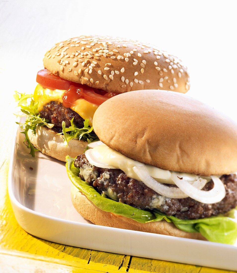 Blue Cheese Burger und All-American Burger