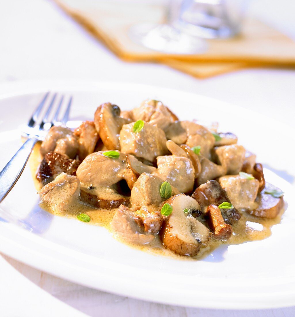 Southern US veal ragout with mushrooms