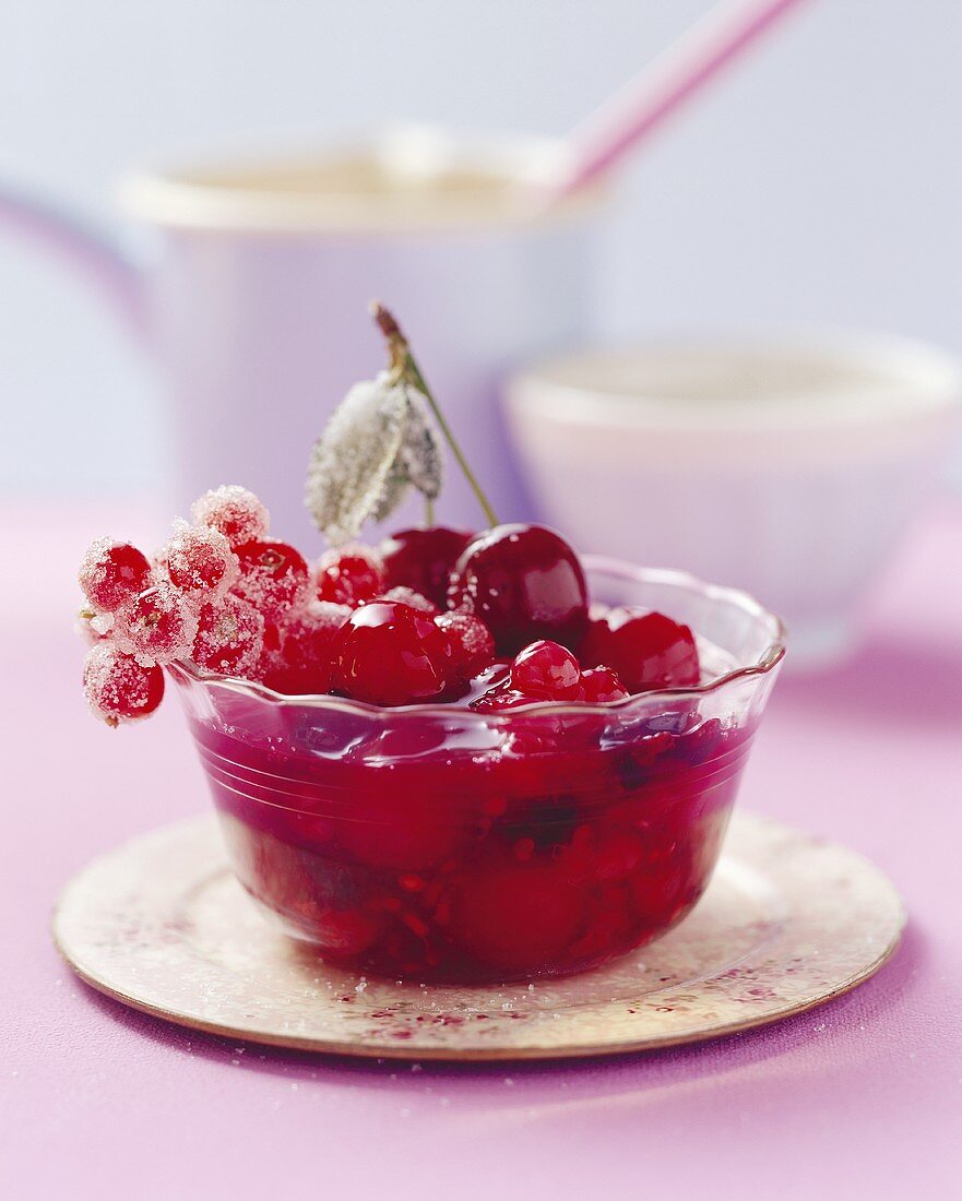 Red fruit compote (made with fresh berries)