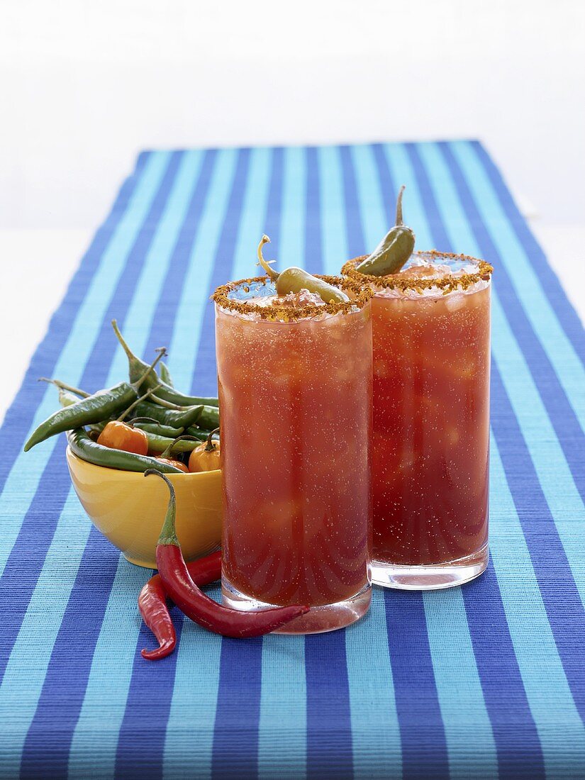 Tomato drink with chillies