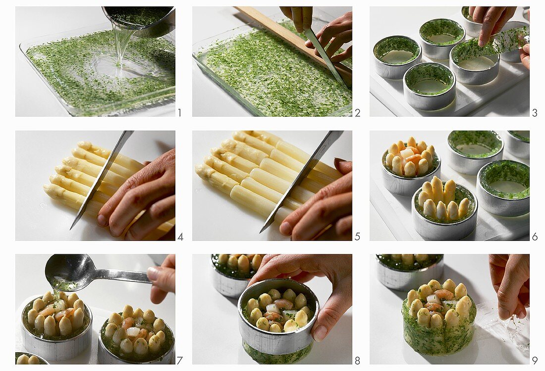 Making individual asparagus jellies