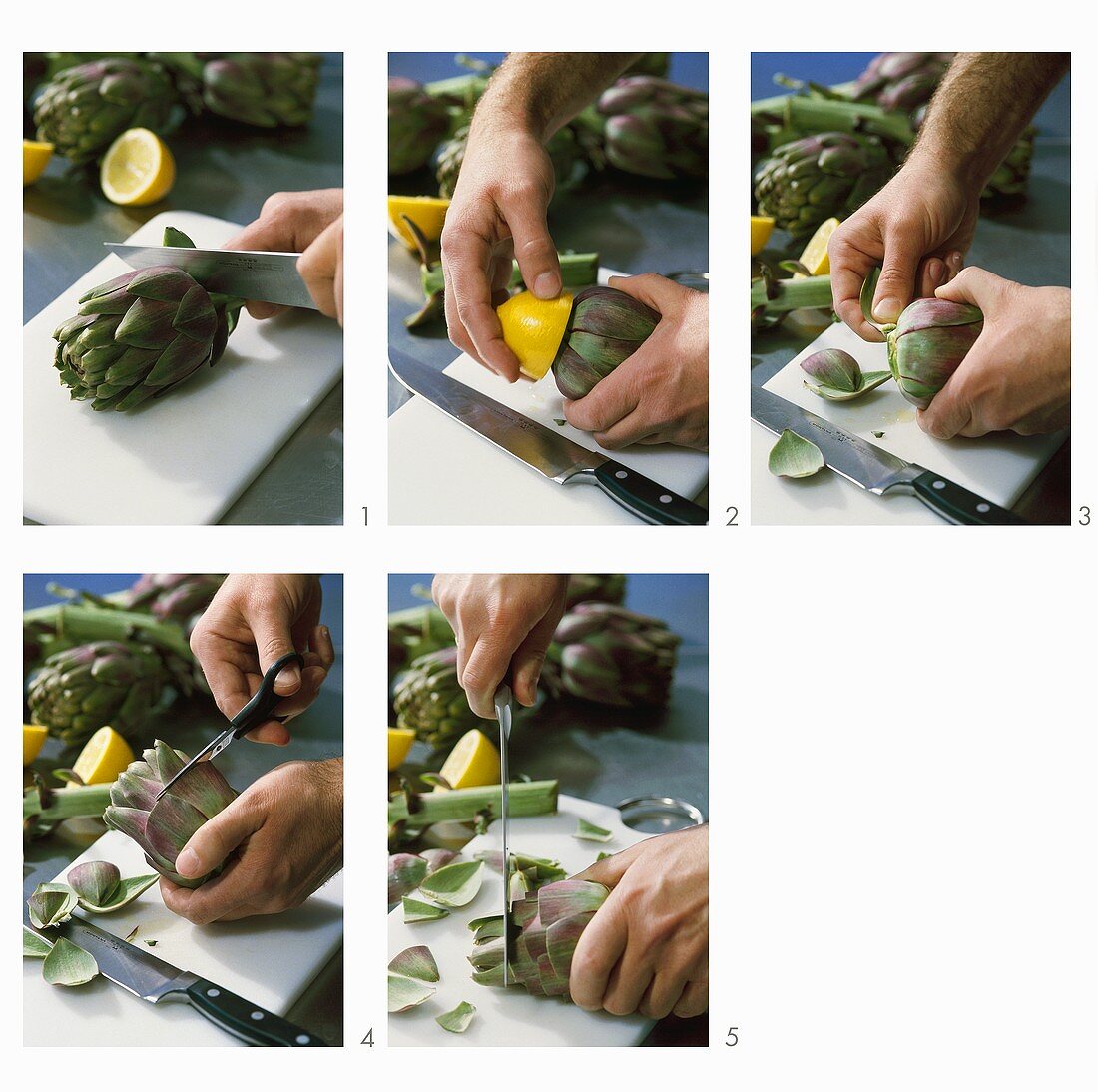 Trimming an artichoke