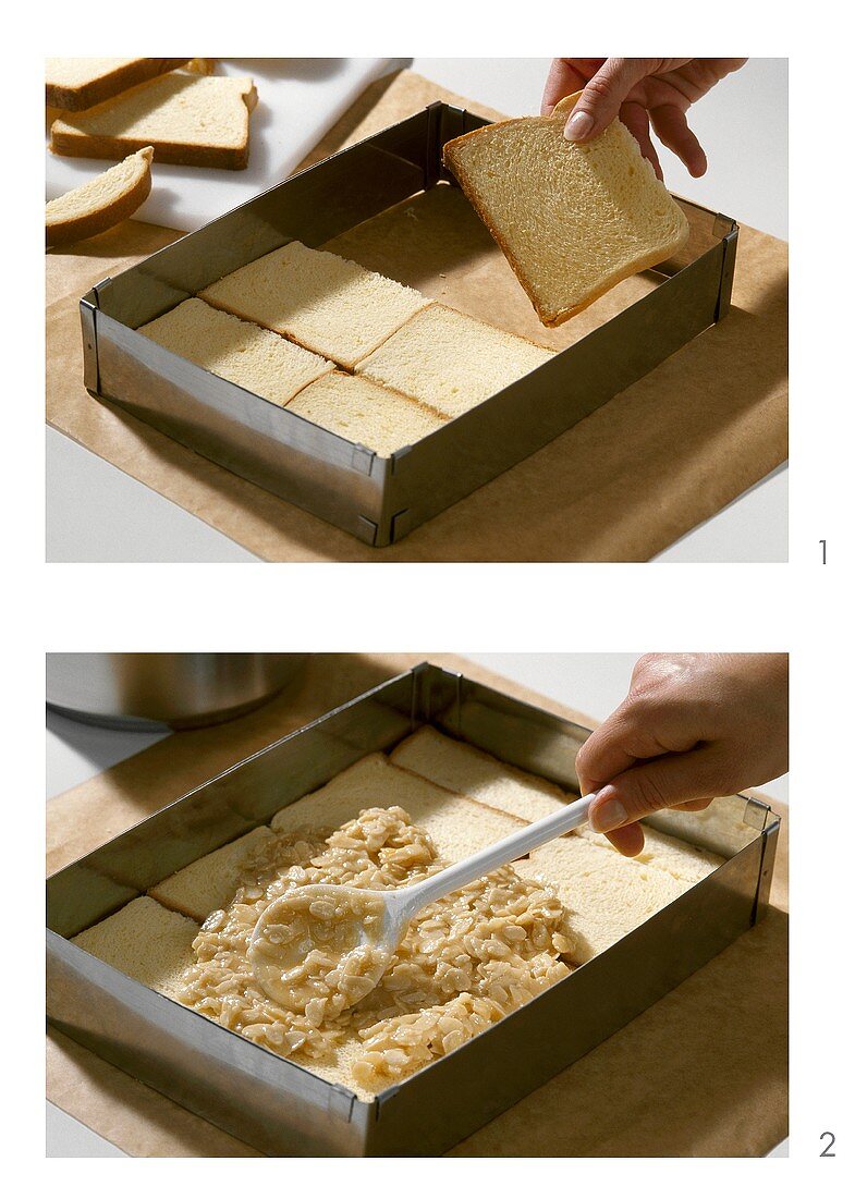 Making brioche cake with peanut filling