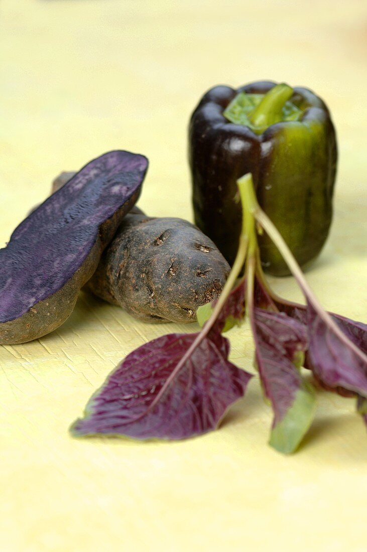 Purple potato and pepper