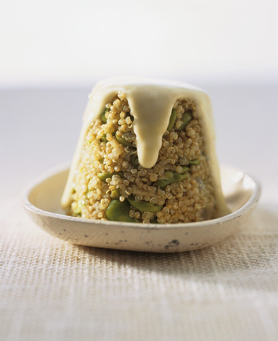 Quinoa and bean timbale