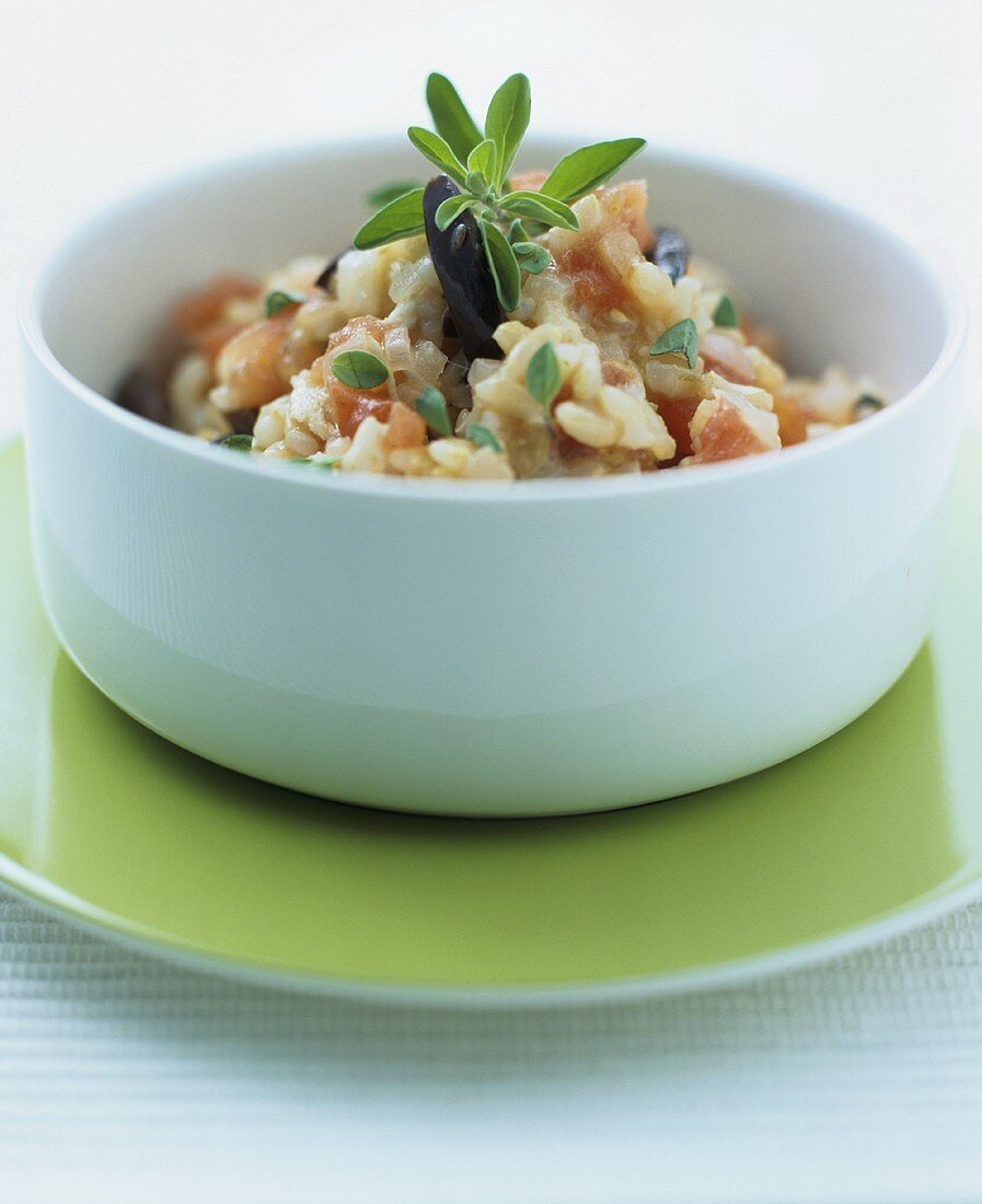 Risotto alla siciliana (Vegetable risotto with marjoram, Italy)