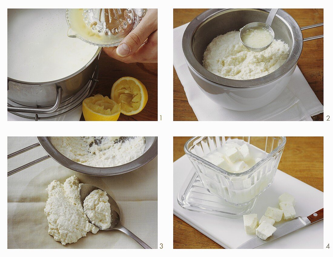 Making paneer (Indian fresh cheese) at home