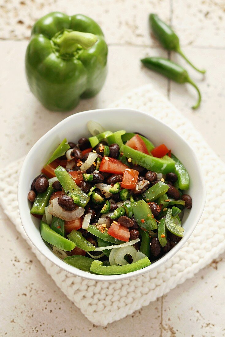 Bean and pepper salad
