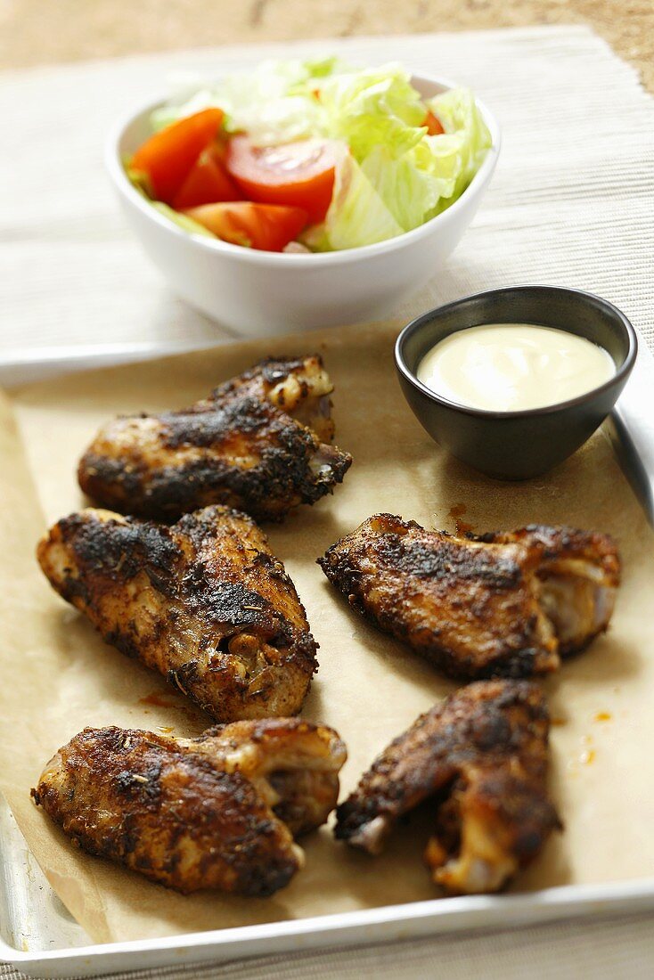 Chicken wings with mustard sauce